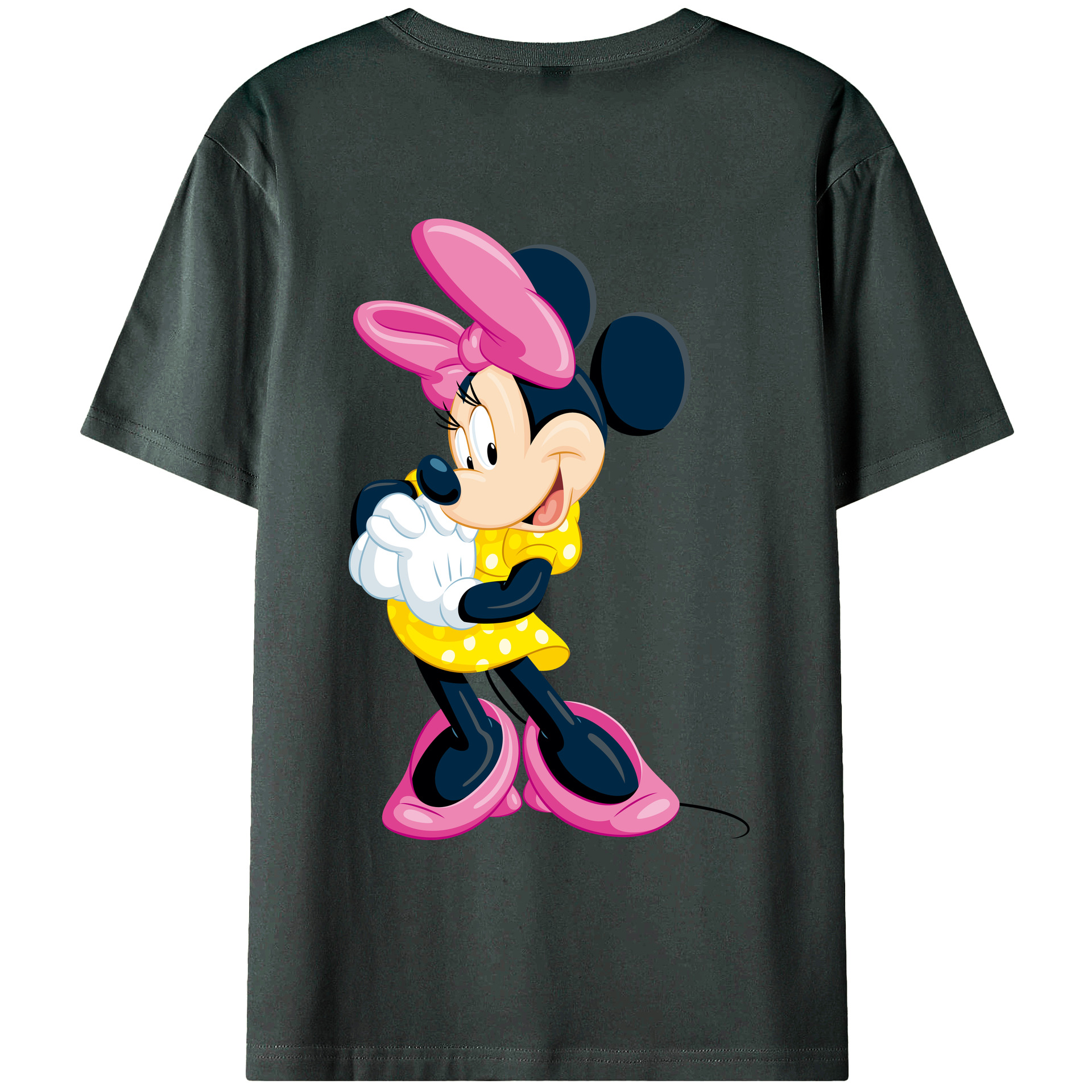 ミッキーマウス Mickey Mouse 綿100％ メンズ半袖Tシャツ（バックプリント） 通気性